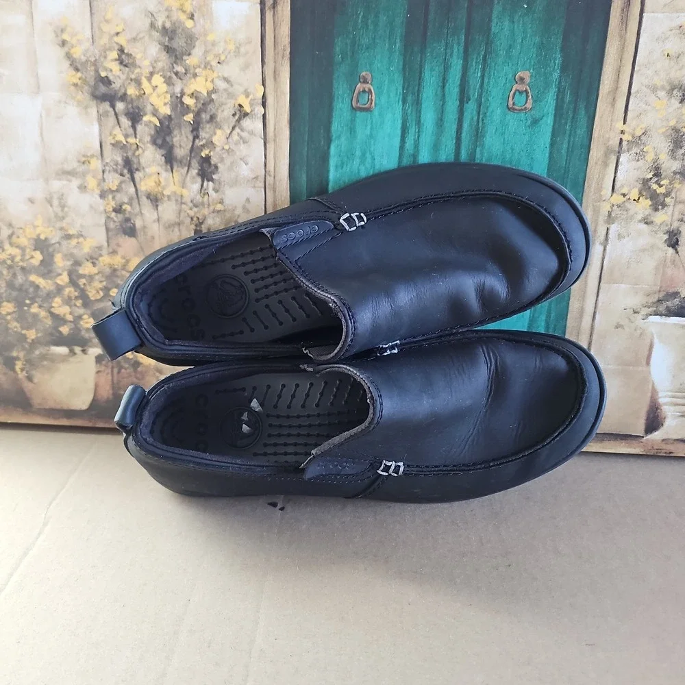 Mens CROCS Loafers Crocs Lock Slip On Work Shoes Black Size 11 Tummler